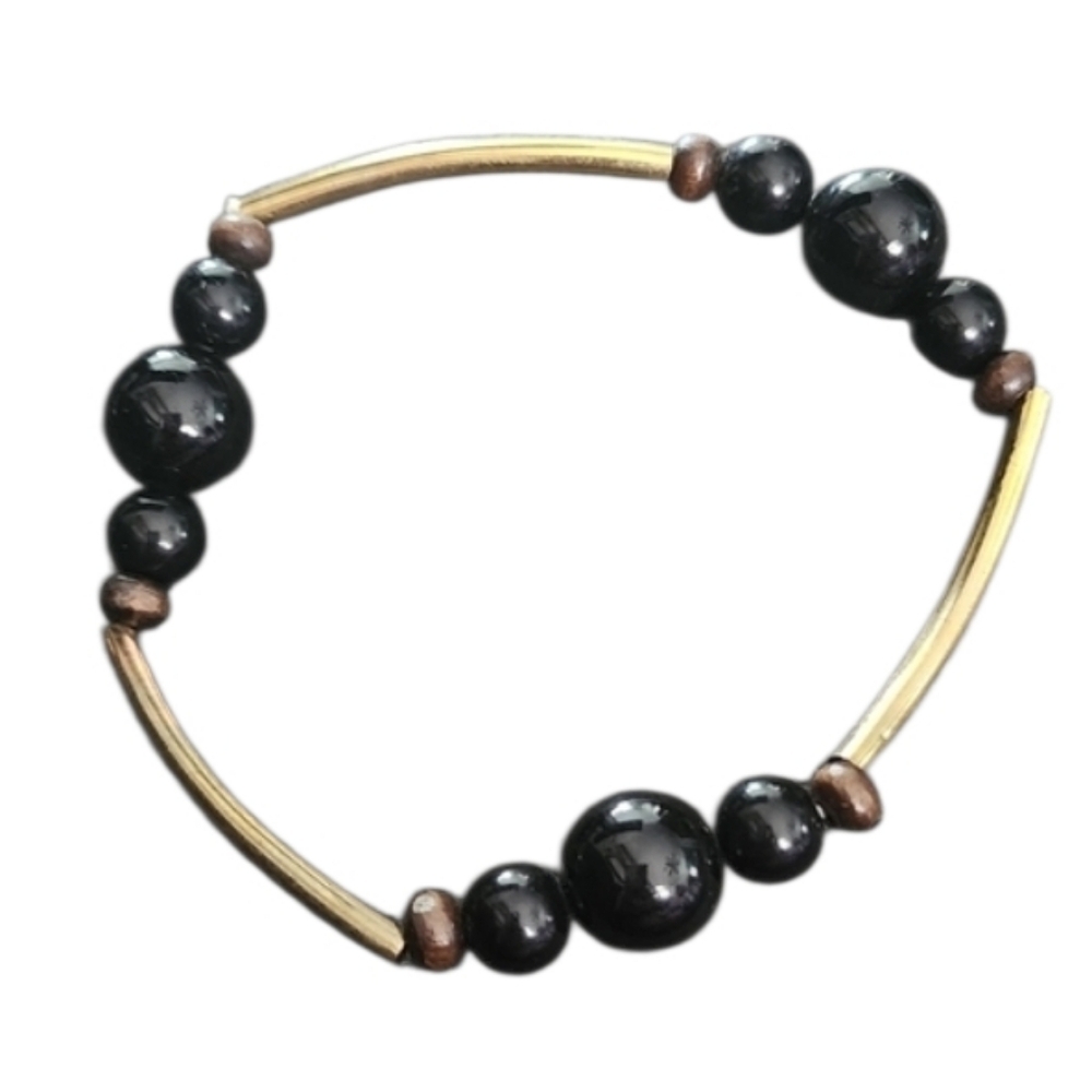 💥4 for $20💥Black and Bronze Stretch Bracelet